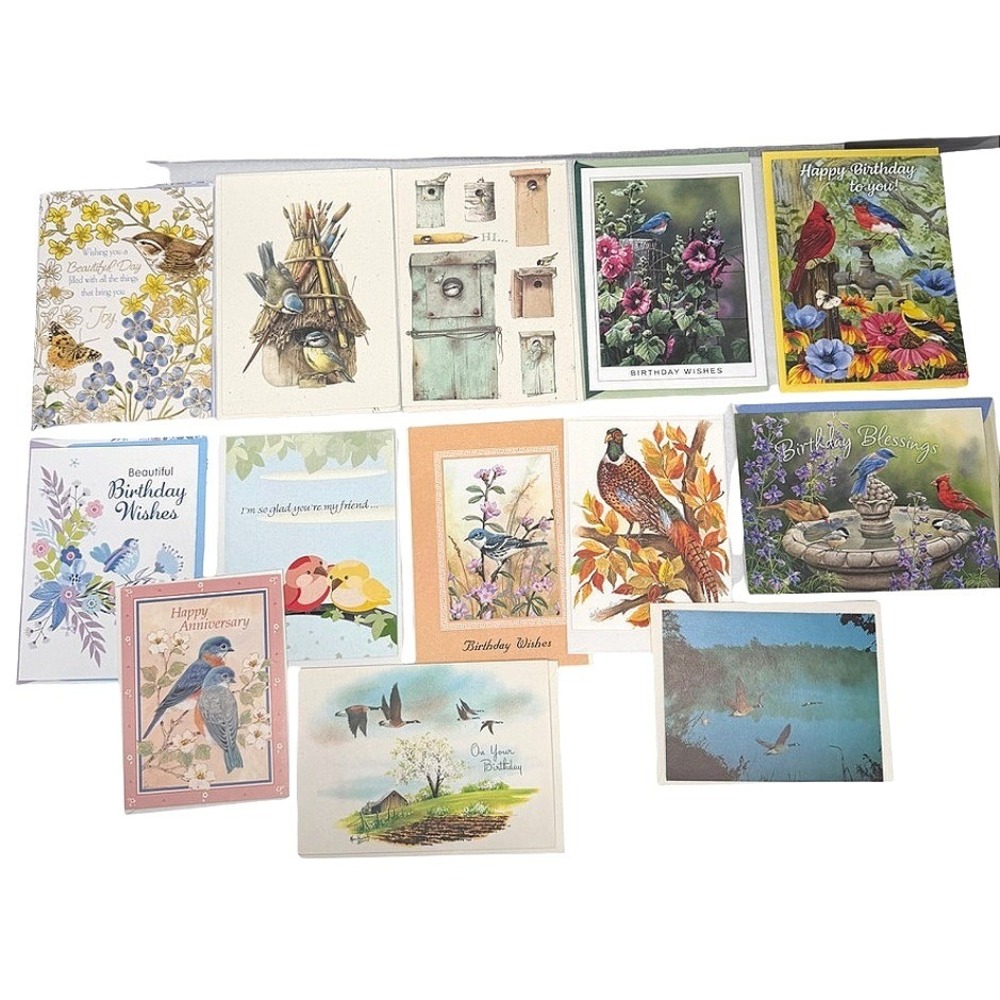 Greeting Cards Mixed LOT Bird Floral Nature Art Stationery Ephemera Snail Mail